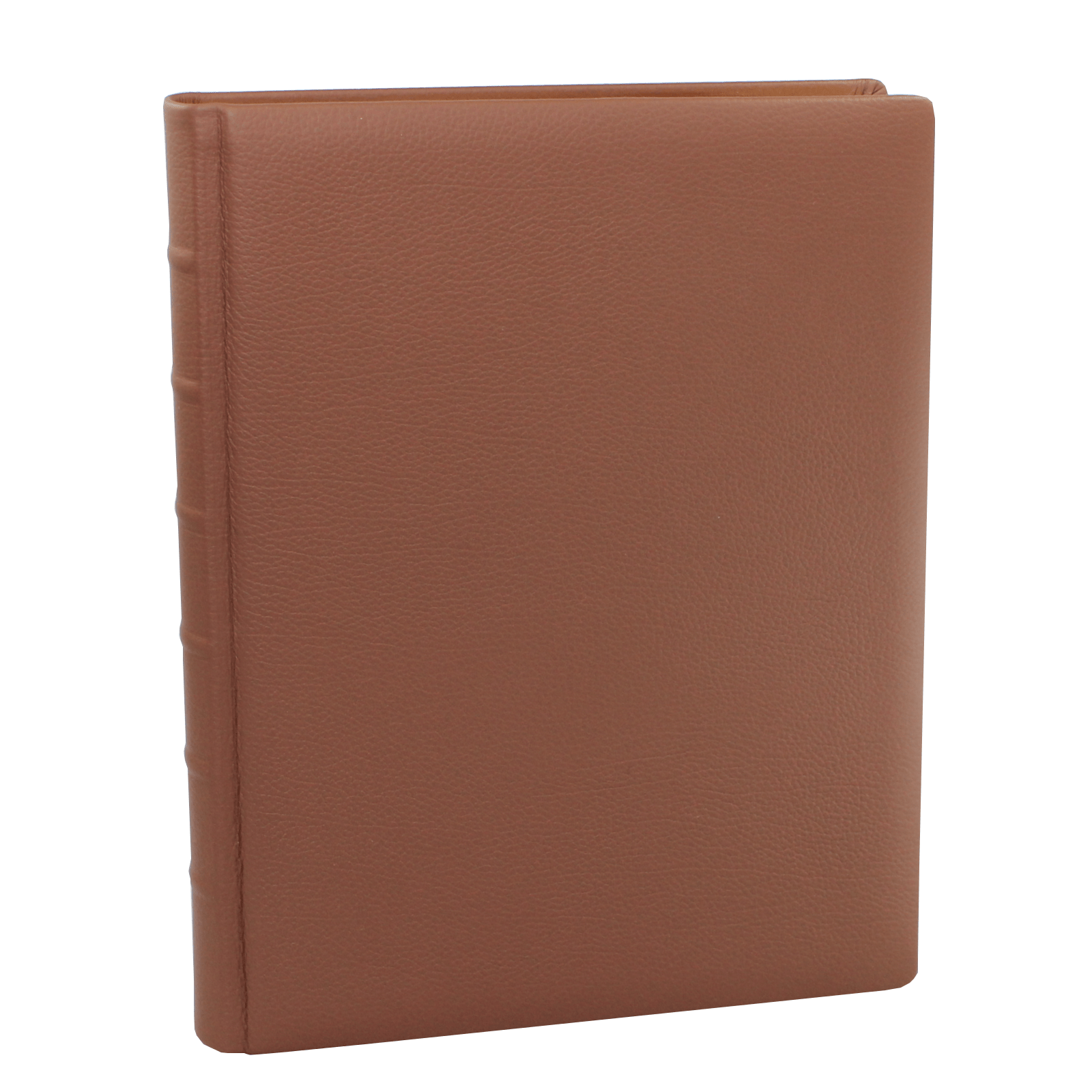 Gästebuch aus genarbtem braunem Leder Gästebuch aus genarbtem braunem Leder