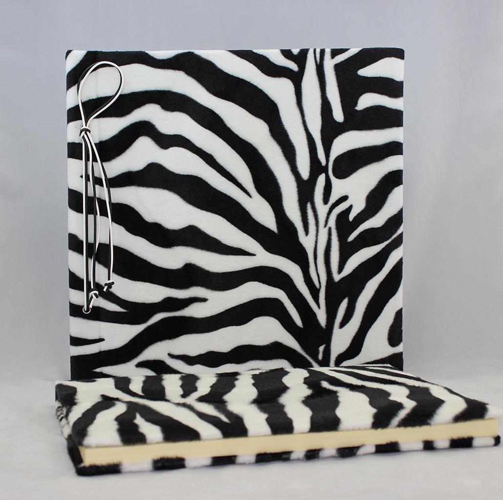 Set Zebra - Fotoalbum mit Kordelbindung + Notizbuch – Bild 2