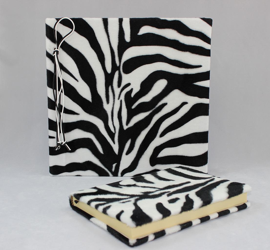 Set Zebra - Fotoalbum mit Kordelbindung + Notizbuch – Bild 3