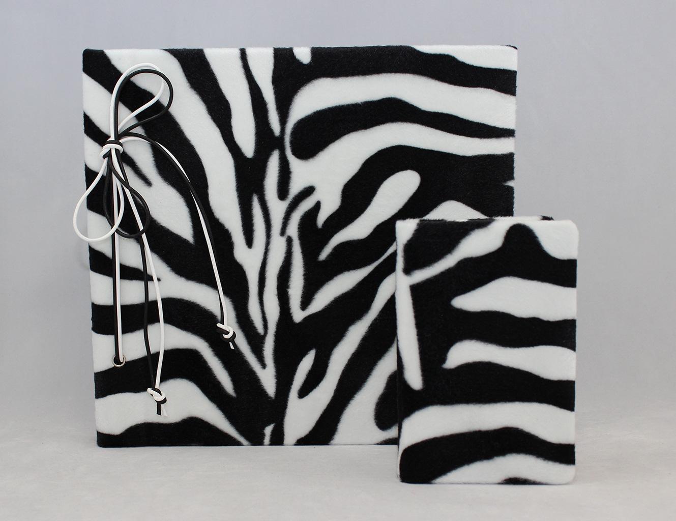 Set Zebra - Fotoalbum mit Kordelbindung + Notizbuch – Bild 4