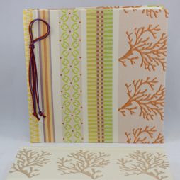 Fotokordelalbum Koralle in Kordelbindung orange-grün oder creme-gold