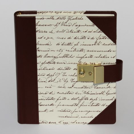 Tagebuch Scrittura mit braunem Leder