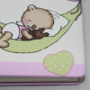 Kinderalbum Teddy mit runden Ecken. Baumwollstoff