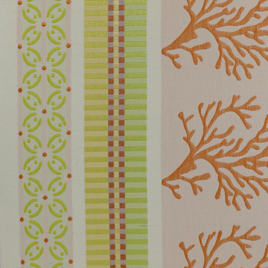 Fotoalbum Koralle mit Stickereien in verschienen orange und grüntönen. Vera Donna