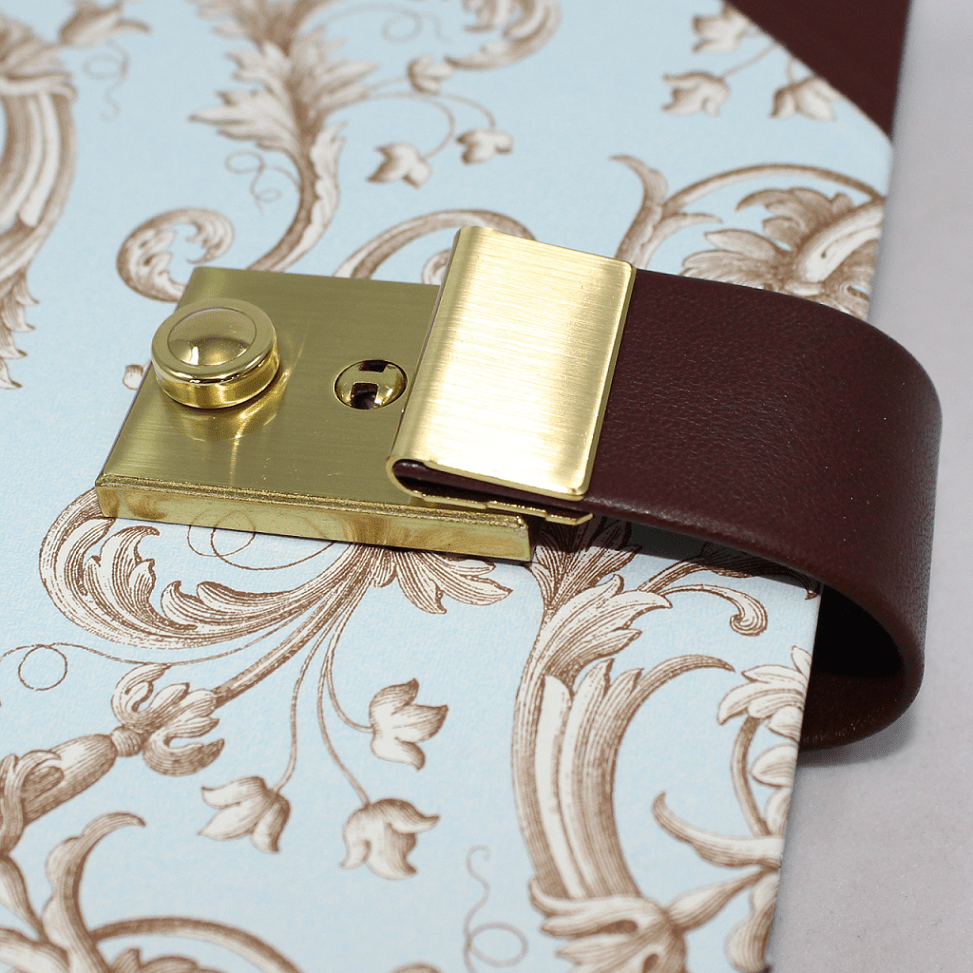 Tagebuch Aquamarin mit Schloss. Vera Donna Handmade
