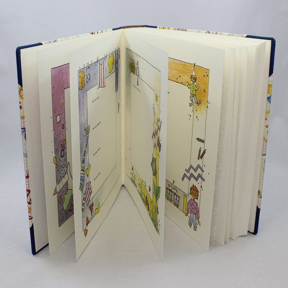 Fotoalbum Baby Leinen blau