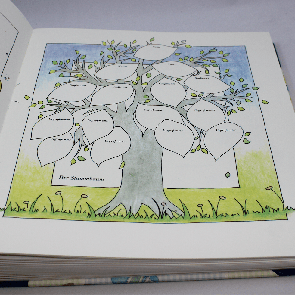 Fotoalbum Baby Leinen blau