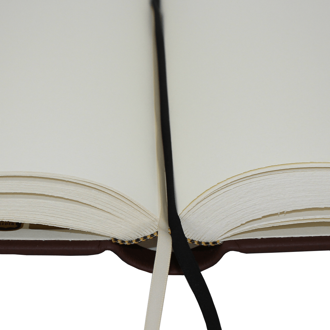 Gästebuch dick braun genarbtes Leder Büttenblock mit Lesebändern Gästebuch dick braun genarbtes Leder Büttenblock