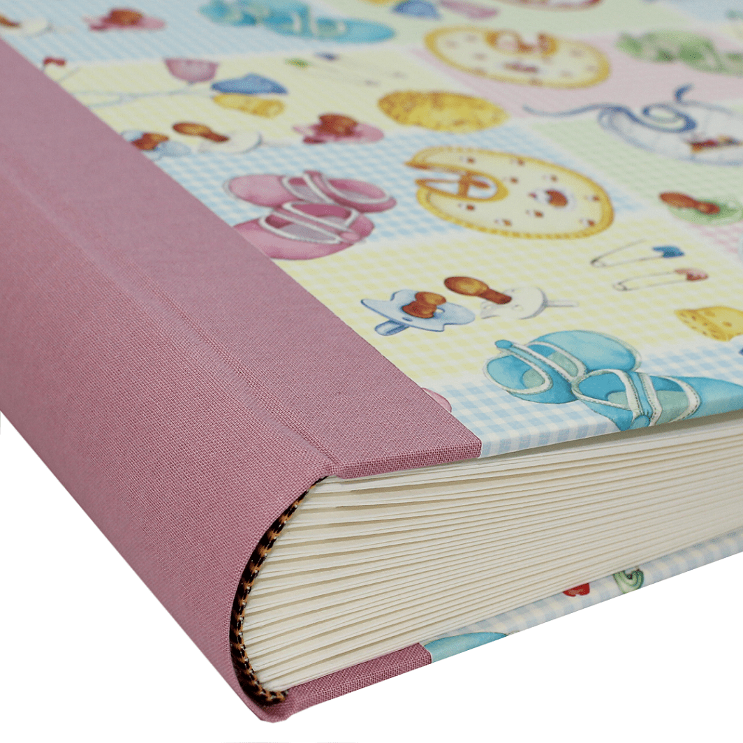 Fotoalbum Baby Leinen Rose Buchbinderische Handarbeit