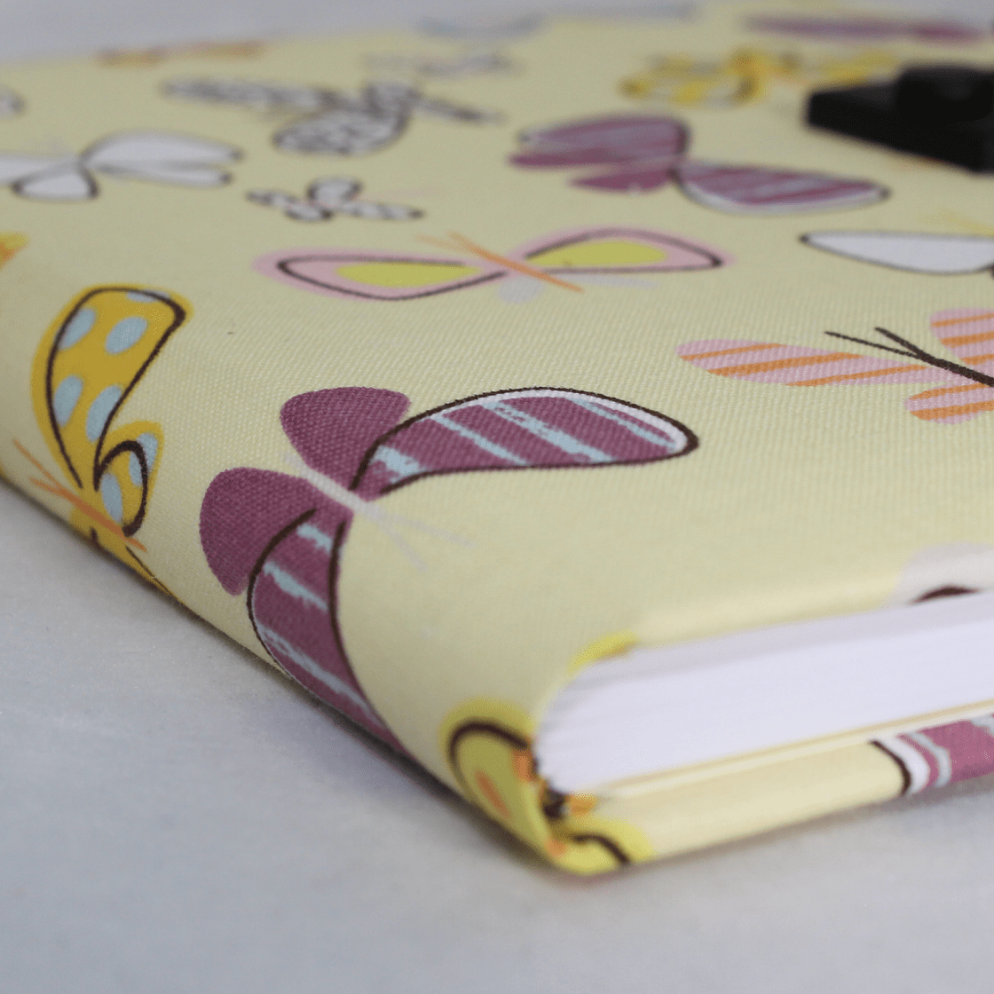 Tagebuch Farfalle mit Schloss gelb