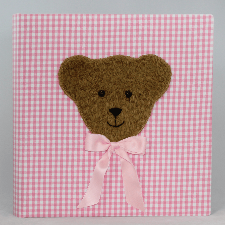 kinder-fotoalbum-teddy-rosa-gross-frontansicht Kinder Fotoalbum Teddy