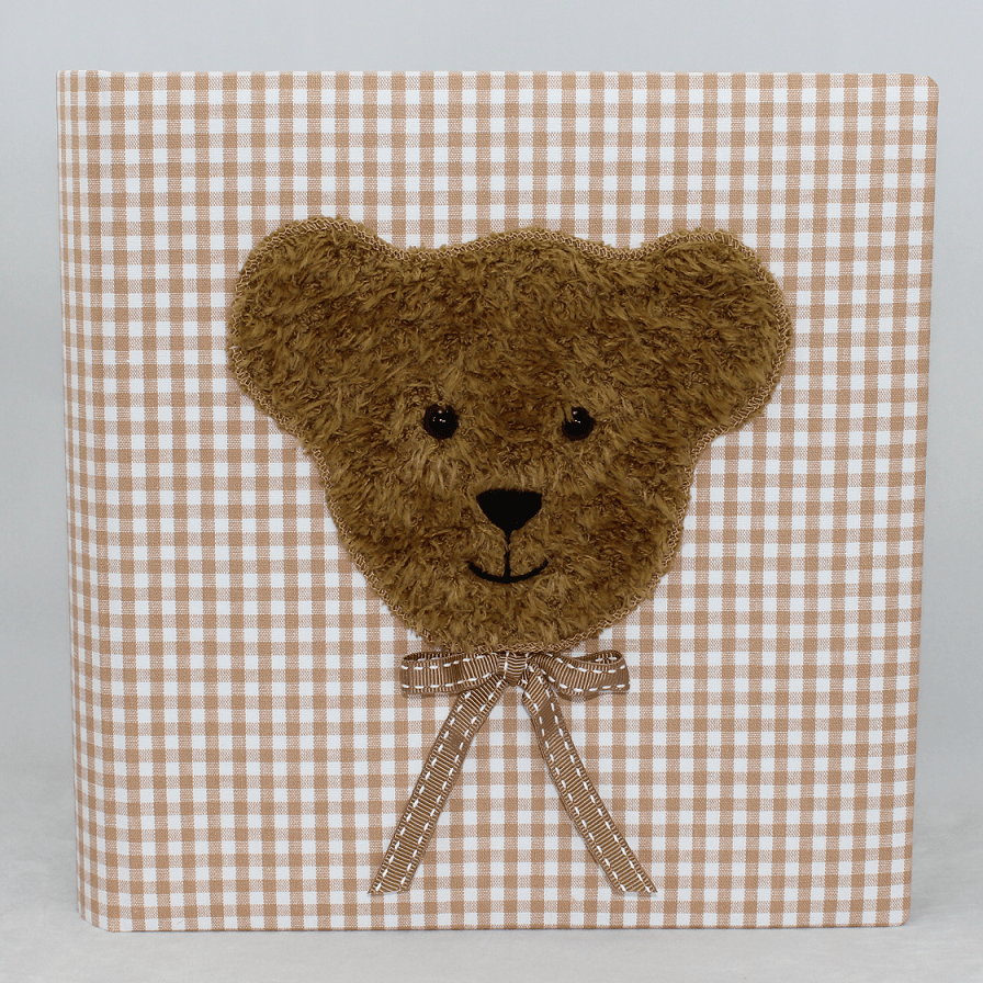 kinderalbum-teddy-braun-frontansicht Kinder Fotoalbum Teddy