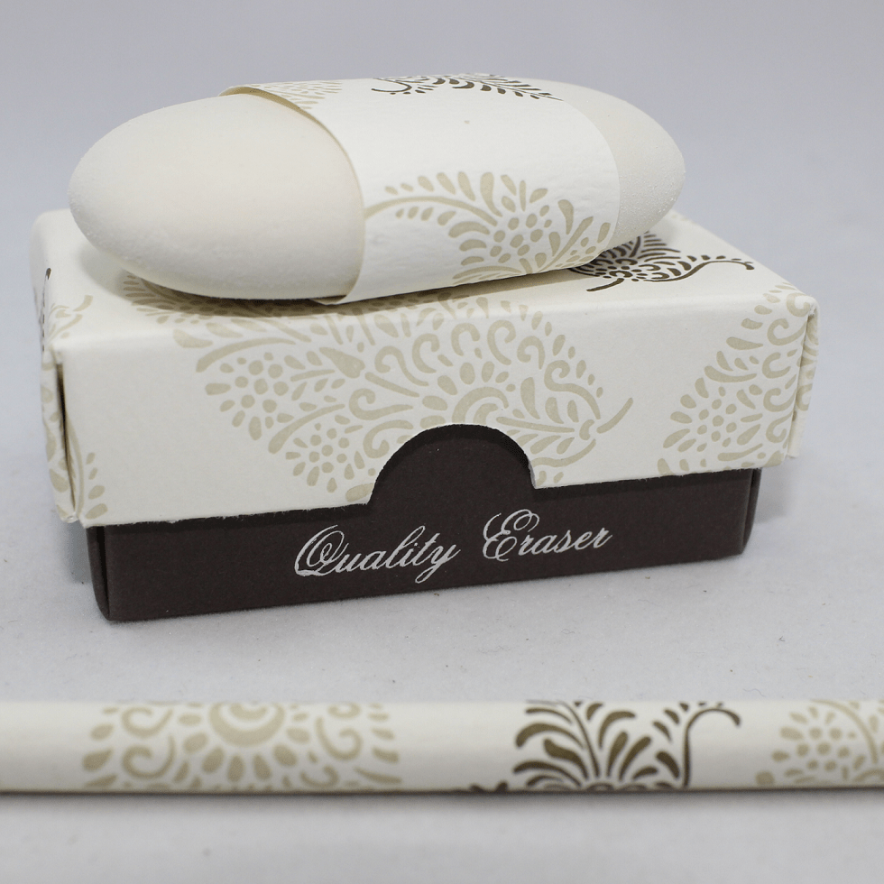 Radiergummi und Bleistift I Fogli braun