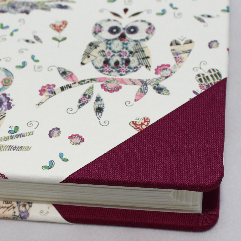 Fotoalbum Uhu quer weinrot