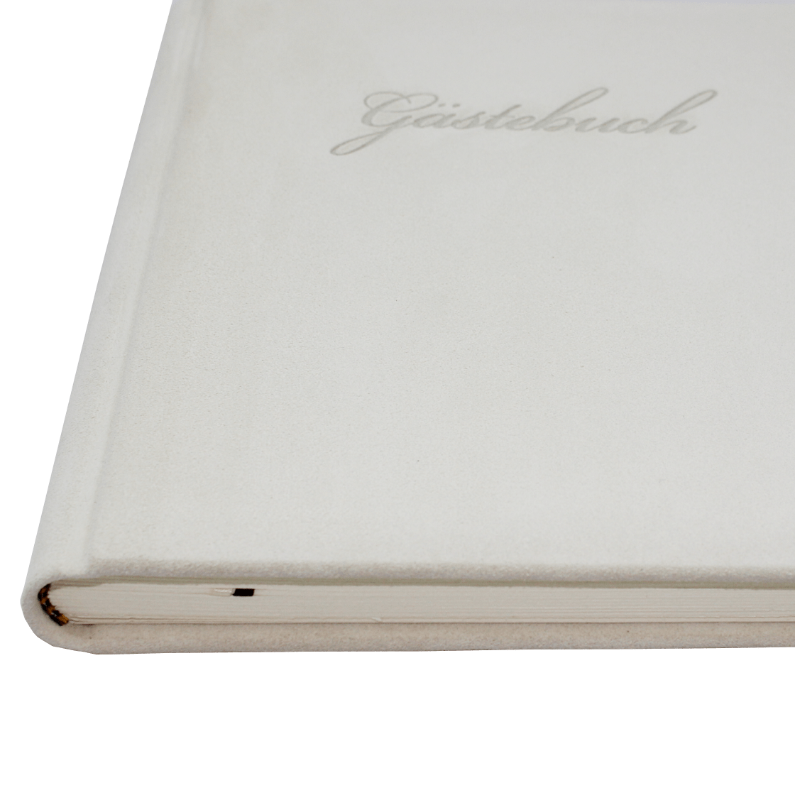 Gästebuch Vesuv Frost in Wildleder mit handgerissenem Büttenblock