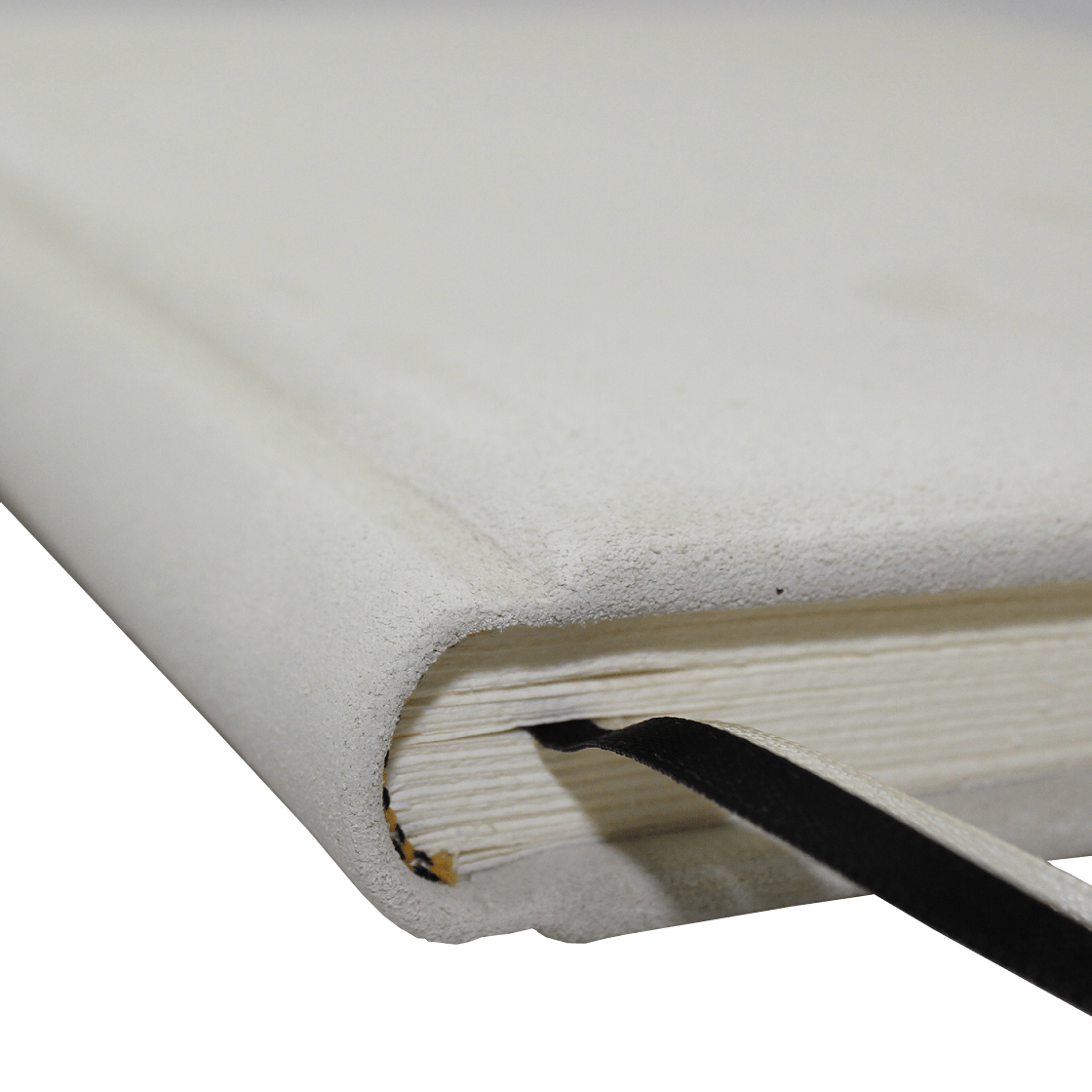 Gästebuch Vesuv Frost in Wildleder mit handgerissenem Büttenblock