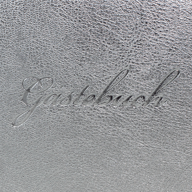 Gästebuch Silber quer mit Prägung in Silber