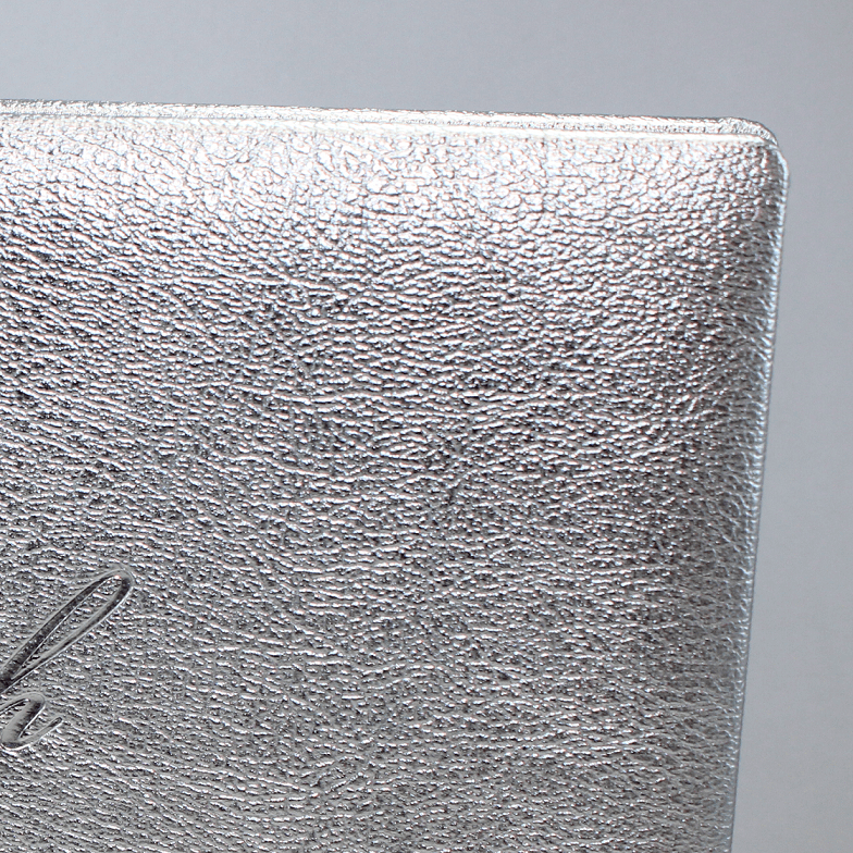 Gästebuch Silber quer mit Prägung in Silber