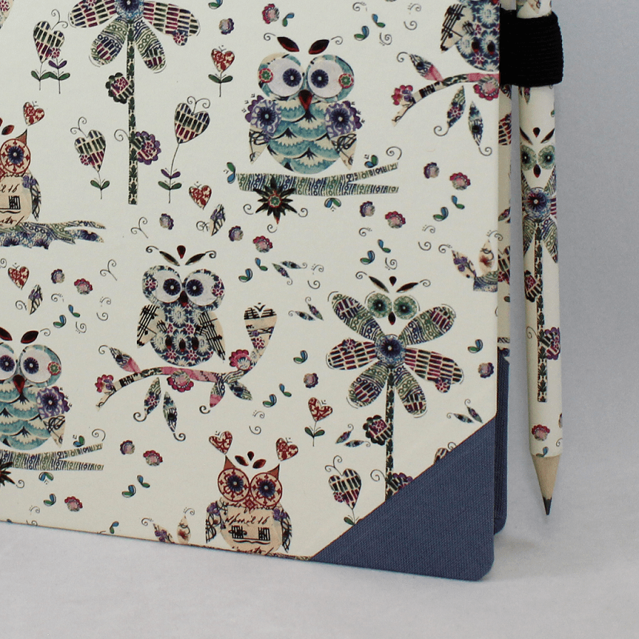 Notizbuch Uhu blau