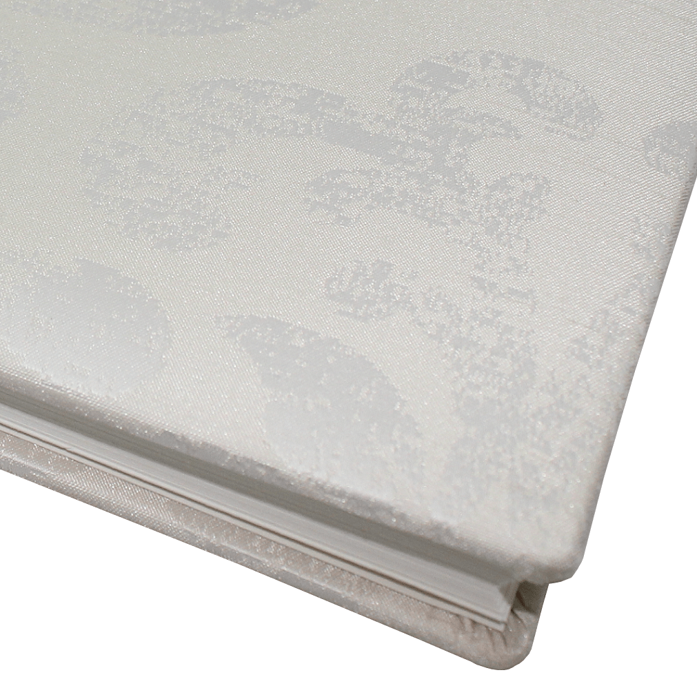 Foto-Gästebuch Troja im cremefarbenen Seiden-Stoffeinband