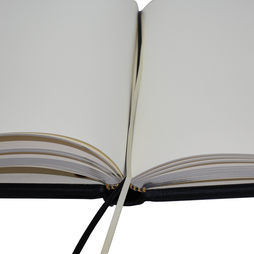 Gästebuch Leder in Schwarz mit Silberschnitt und Silberprägung