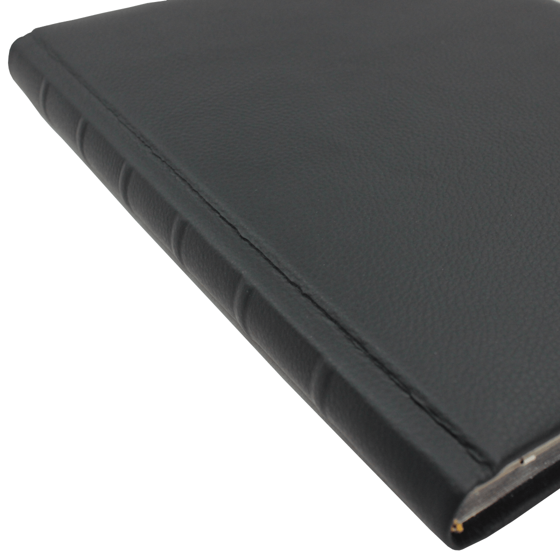 Gästebuch Leder in Schwarz mit Silberschnitt und Silberprägung