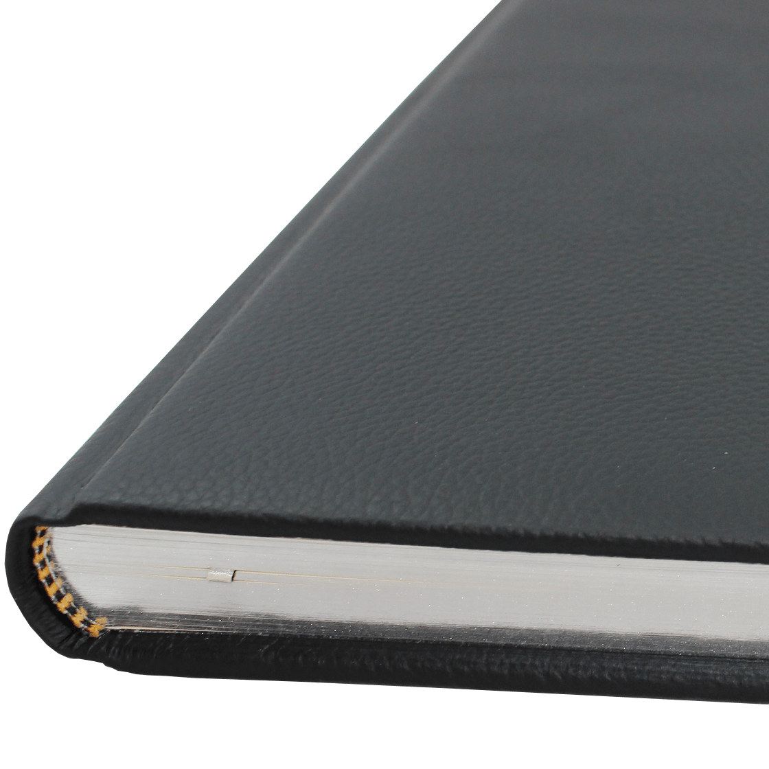 Gästebuch Leder in Schwarz mit Silberschnitt und Silberprägung