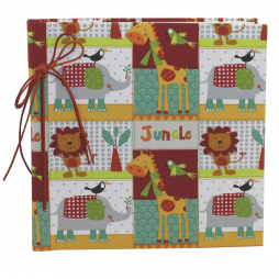 Kinderalbum Jungle rot mit Kordelbindung