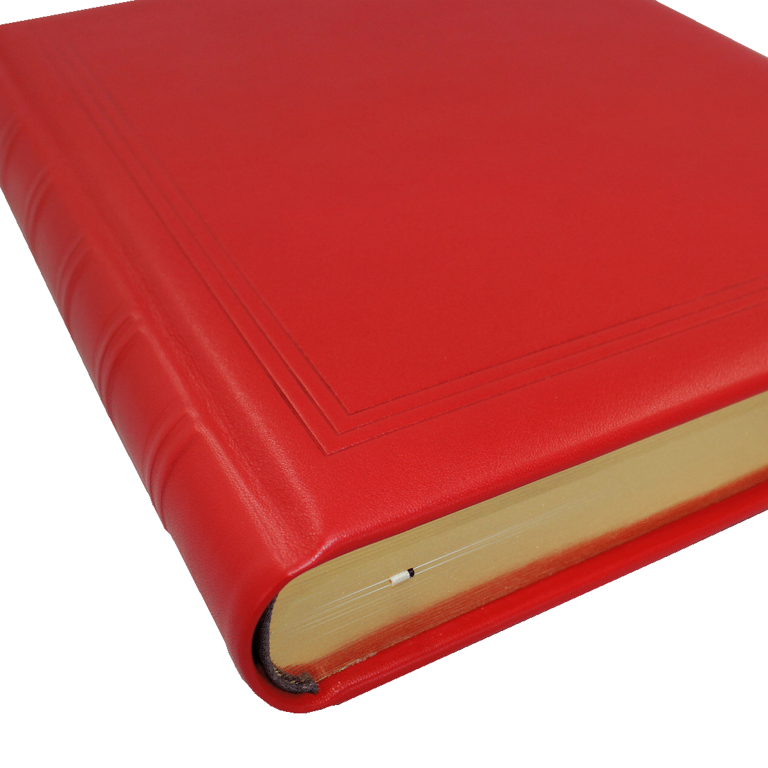 Gästebuch aus rotem Leder mit Goldschnittblock
