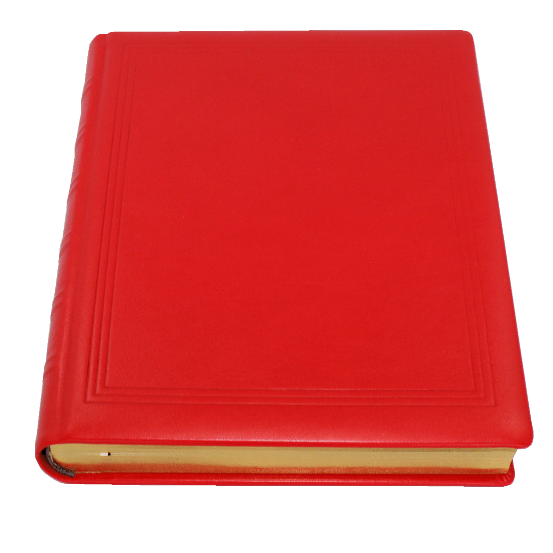 Gästebuch aus rotem Leder mit Goldschnittblock