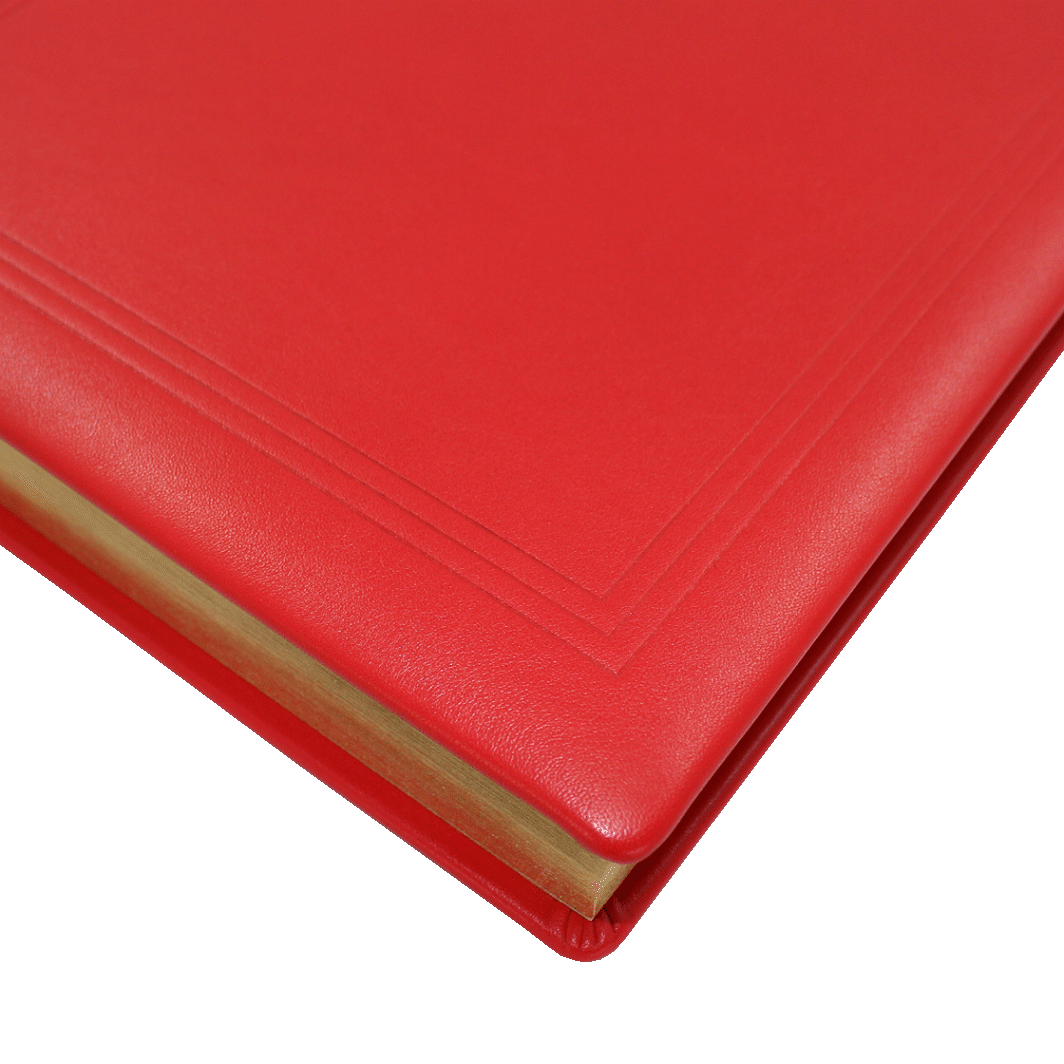 Gästebuch aus rotem Leder mit Goldschnittblock