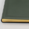 Gästebuch dick aus genarbtem grünem Leder mit Goldschnittblock