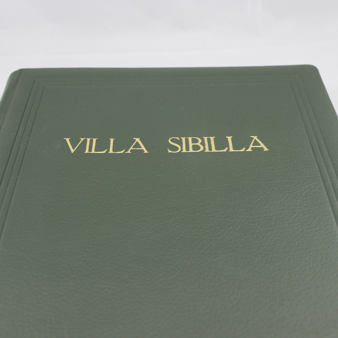 Gästebuch dick aus genarbtem grünem Leder mit Goldschnittblock