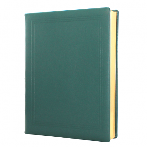 Gästebuch dick aus glattem grünem Leder mit Goldrand