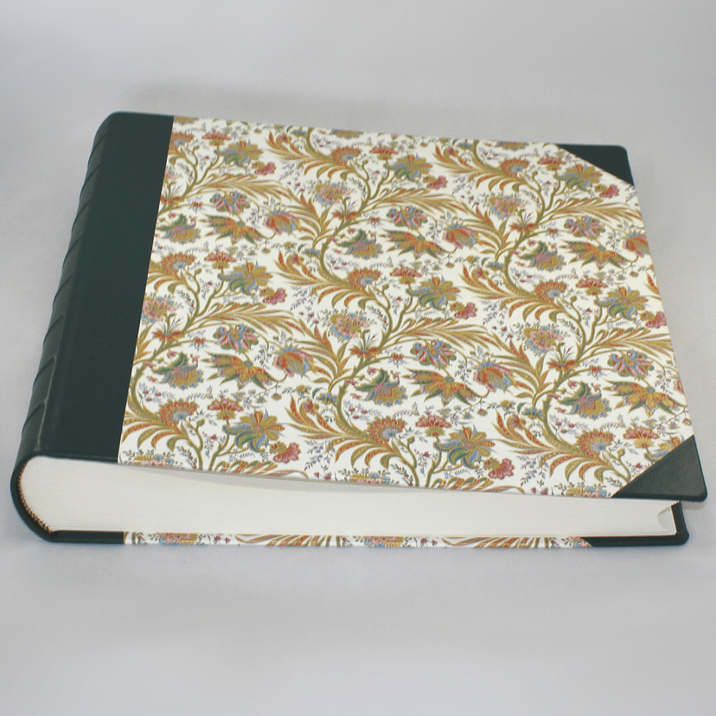 Fotoalbum Ciprio mit grünem Leder und goldgepulvertem Designpapier Fotoalbum Ciprio