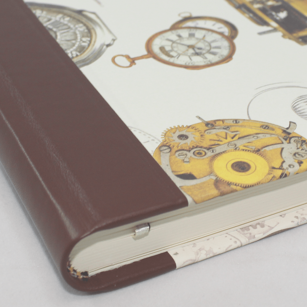 Notizbuch Time mit braunem Leder