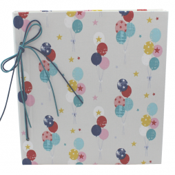 Fotoalbum Luftballons in beige-blau mit Kordelbindung