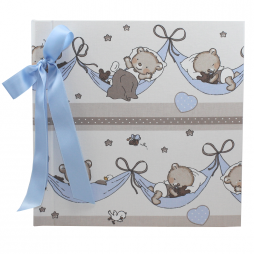 Kinderalbum Teddy blau mit Kordelbindung