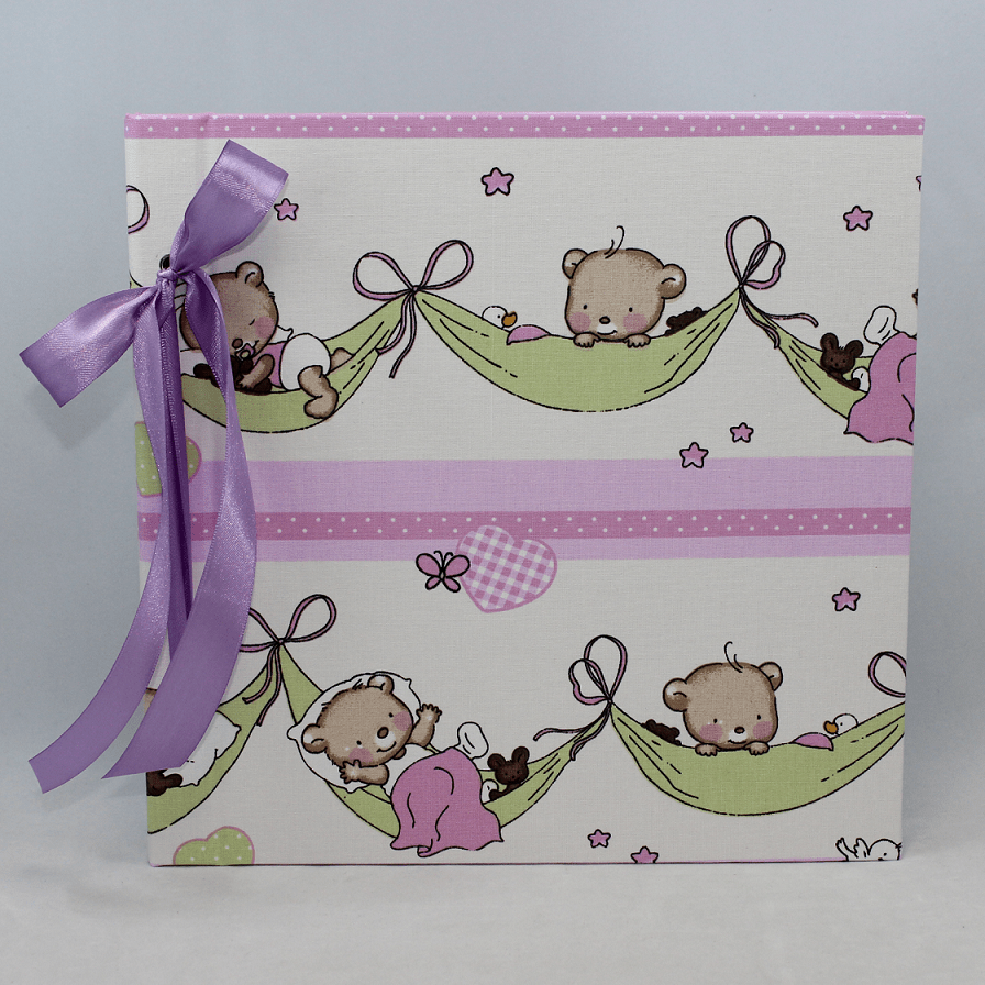 Kinderalbum Teddy rosé mit Kordelbindung