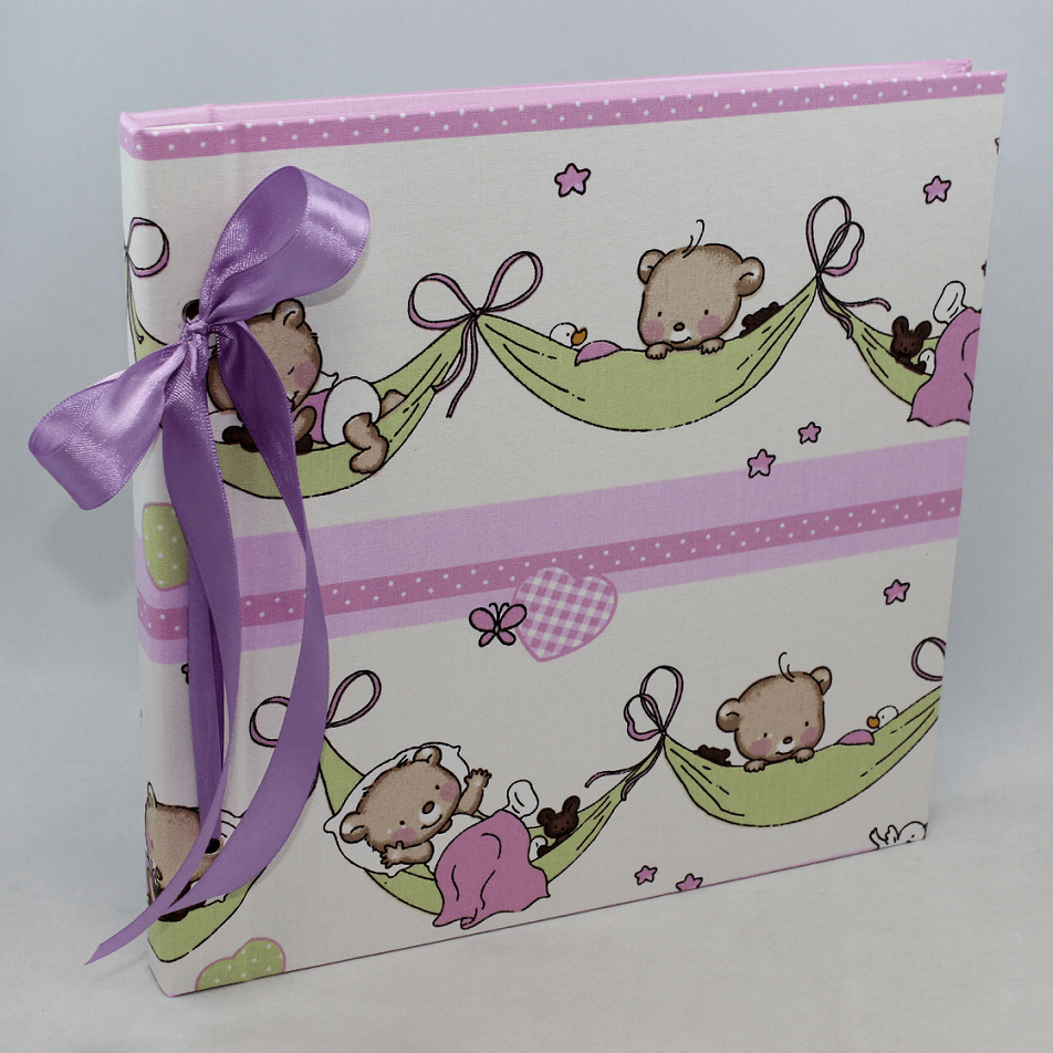 Kinderalbum Teddy rosé mit Kordelbindung
