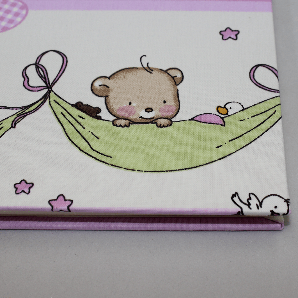 Kinderalbum Teddy rosé mit Kordelbindung