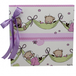 Kinderalbum Teddy rosé mit Kordelbindung