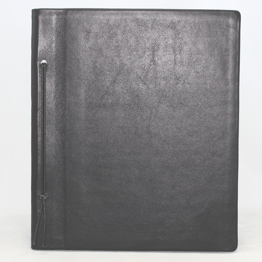 Business-Mappe DIN A4 aus schwarzem Vollrindleder