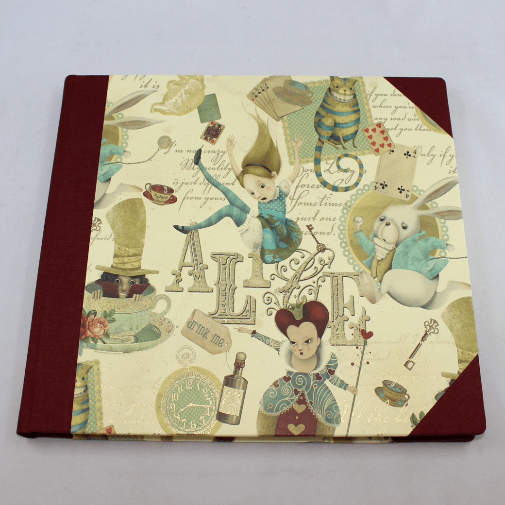 Gästebuch Alice quer mit weinrotem Buchbinderleinen