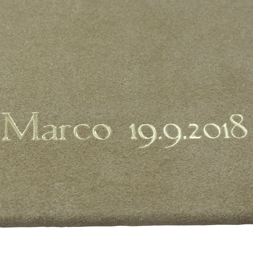 Hochzeitsgästebuch Just Married Wildleder in Latte macchiato