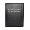 Gästebuch dick schwarzes Leder mit Wunschtext Goldprägung