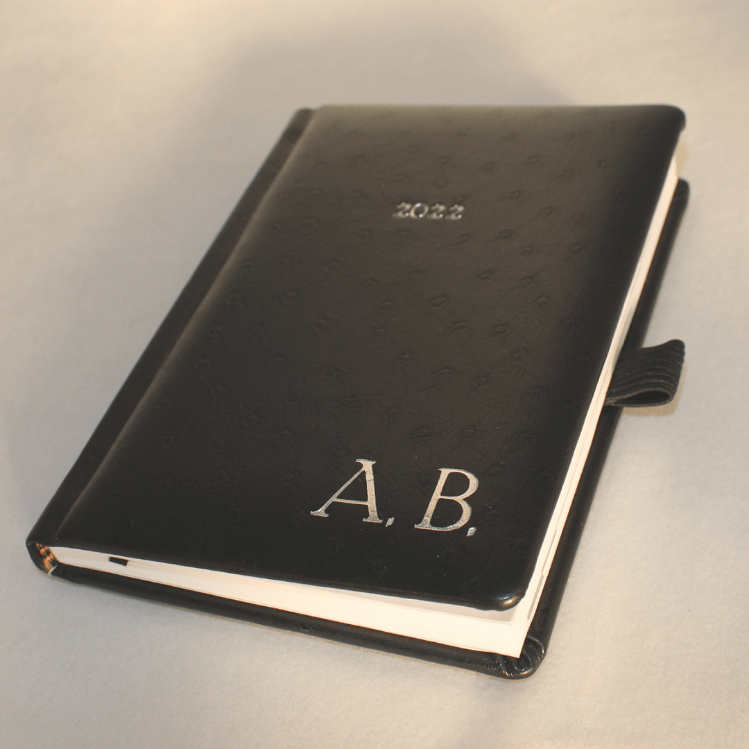 Taschenkalender in Straußenoptik