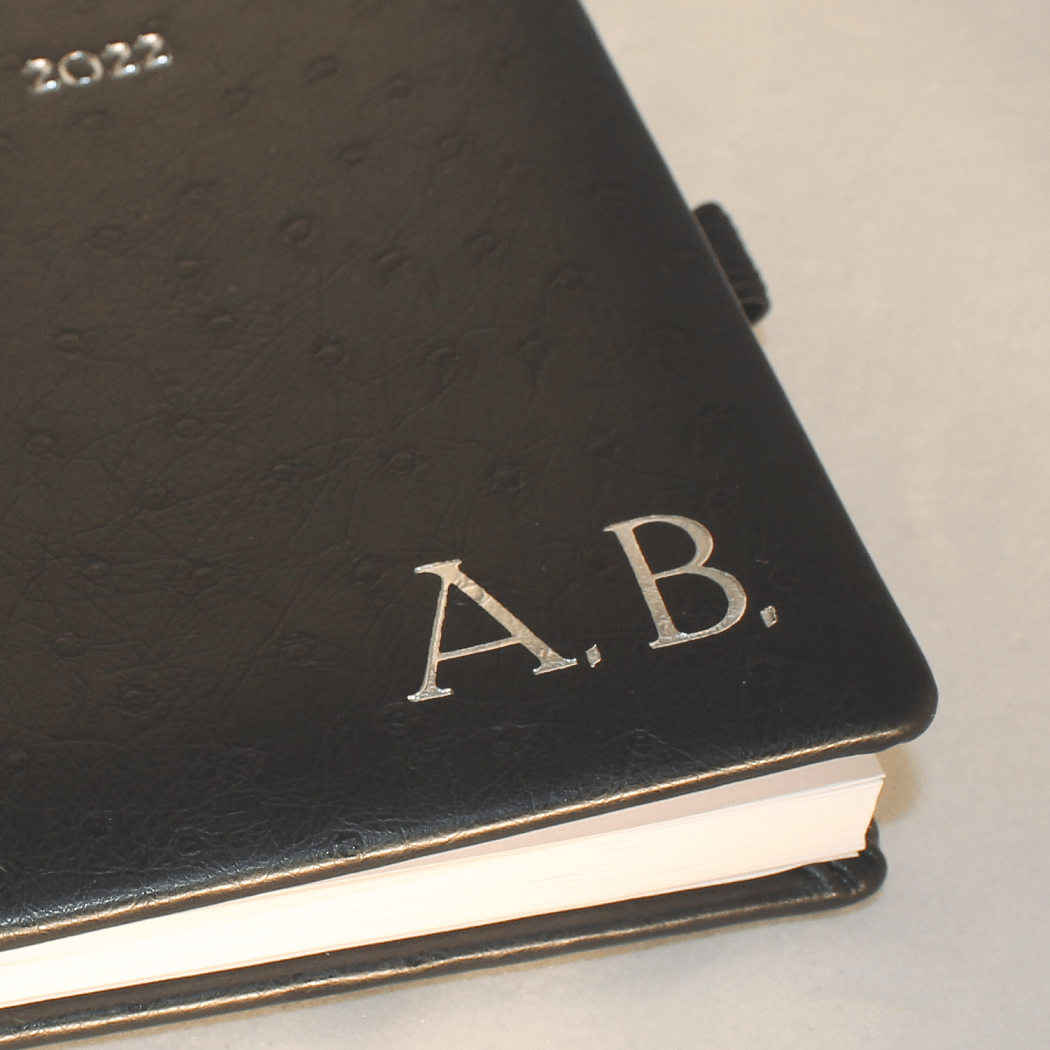 Taschenkalender in Straußenoptik