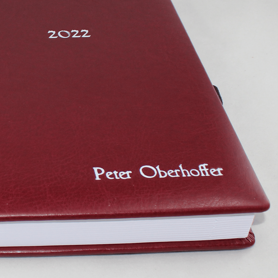 Taschenkalender A5 mit Namensprägung für Sie oder Ihn Taschenkalender DIN A5 mit Namensprägung Kunstleder in Weinrot