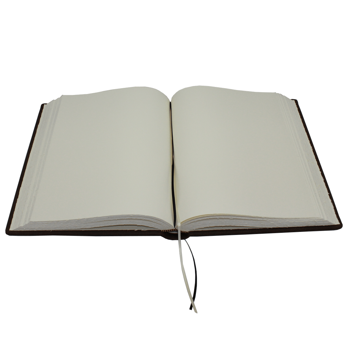 Gästebuch dick Wasserbüffel Leder mit handgerissenem Büttenblock und Prägung